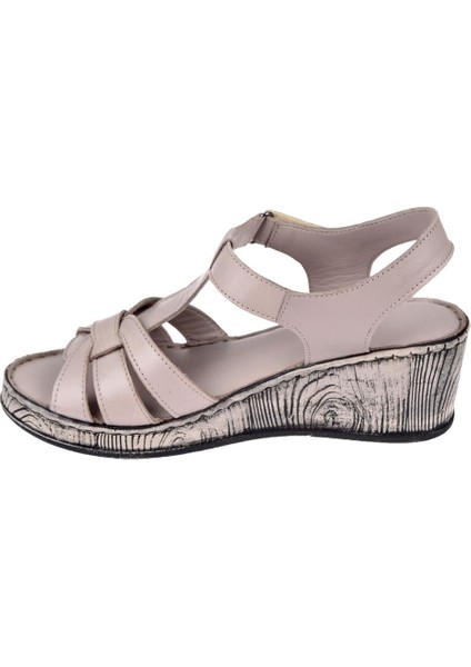 Hakiki Deri Comfort Kadın Sandalet Plm-5 Silver modelleri
