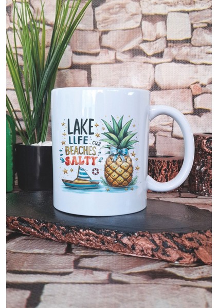 Lake Life Cuz Beaches Satly Baskılı Hediyelik Kupa Bardak