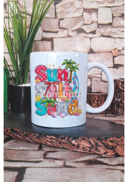 Summer Salt Sand Baskılı Hediyelik Kupa Bardak