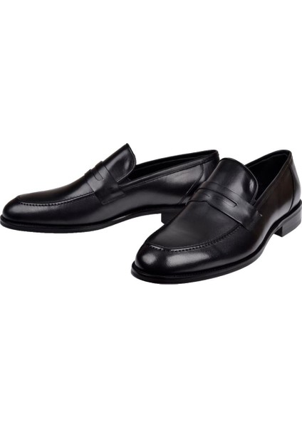 Hakiki Deri Klasik Erkek Ayakkabı PLM-2427 Siyah Antik fırsatları