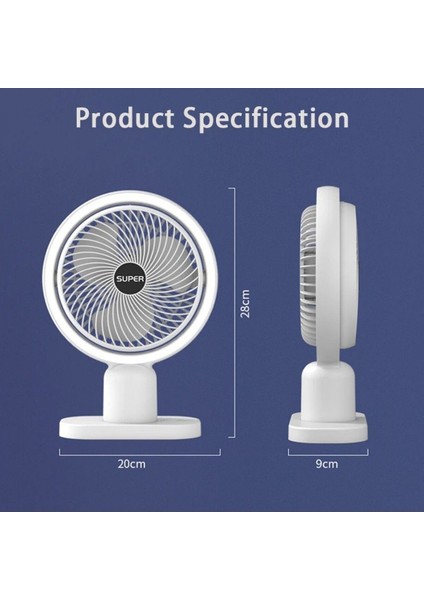 Işıklı USB Mini Fan, 3 Kademeli Hız, Taşınabilir Masaüstü Vantilatör fırsatları