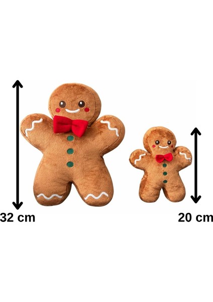 Kurabiye Adam Peluş Yastık, Uyku Arkadaşı Peluş, Yılbaşı Tay Tüyü Kumaş Kurabiye Adam 32 Cm indirimleri