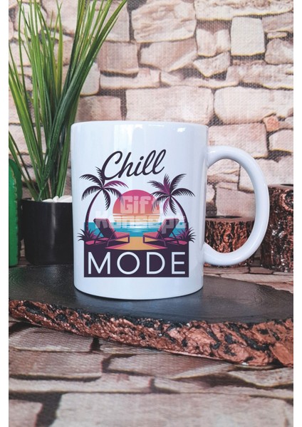 Chill Mode Baskılı Hediyelik Kupa Bardak