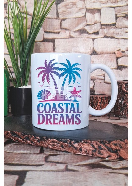 Coastal Dreams Baskılı Hediyelik Kupa Bardak