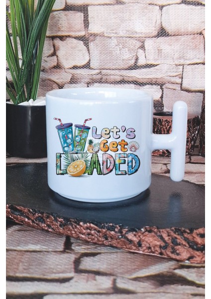 Tequila And Summer Baskılı T Kulplu Latte Fincanı Kupa Bardak