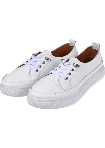 Hakiki Deri Kadın Spor Ayakkabı AT-5210 Beyaz fırsatları