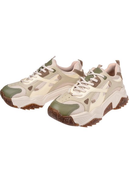 Sms Kadın Spor Ayakkabı Sneaker SMS-65137 Bej Yeşil fırsatları