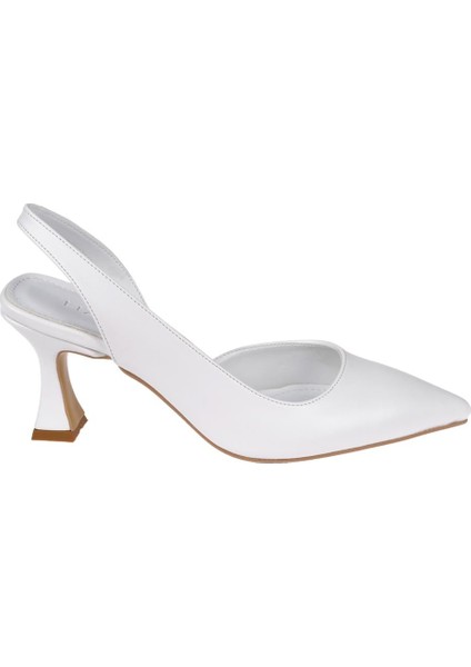 Saten Kadın Topuklu Ayakkabı PL-3100 Beyaz Cilt fiyatları