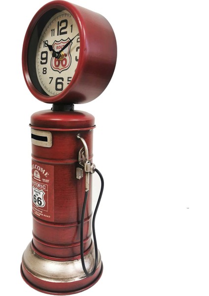 Route66 Saatli Metal Kumbara 37cm
