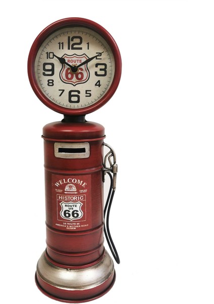 Route66 Saatli Metal Kumbara 37cm fiyatları