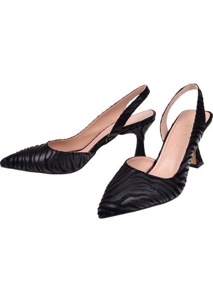 Saten Kadın Topuklu Ayakkabı PL-3100 Siyah Zebra fırsatları