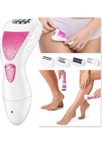 4 In 1 Su Geçirmez Epilasyon Aleti Epilatör Cihazı Tüy Alma Makinesi Topuk Törp - MRK9704-3875