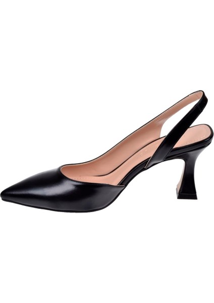 Saten Kadın Topuklu Ayakkabı PL-3100 Siyah Cilt modelleri