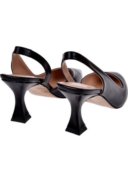 Saten Kadın Topuklu Ayakkabı PL-3100 Siyah Cilt indirimleri