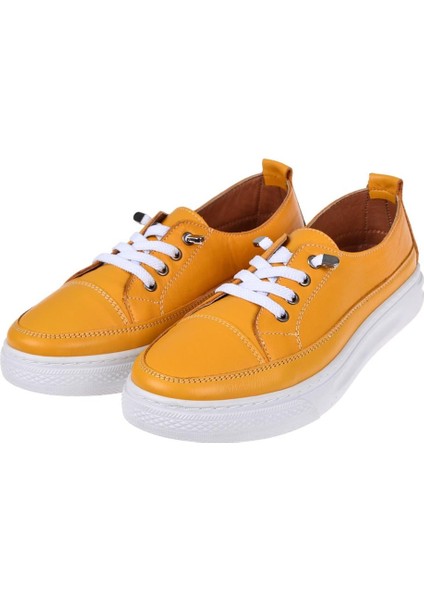 Hakiki Deri Kadın Spor Ayakkabı AT-5210 Sarı fırsatları