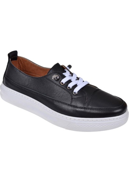 Hakiki Deri Kadın Spor Ayakkabı AT-5210 Siyah