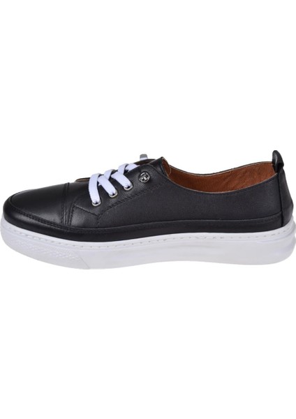 Hakiki Deri Kadın Spor Ayakkabı AT-5210 Siyah modelleri