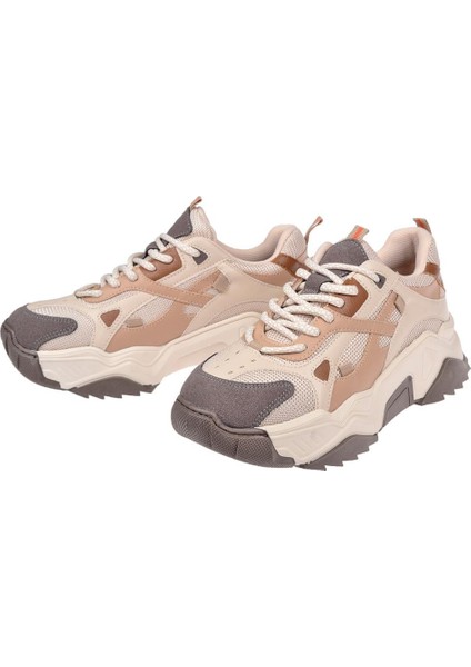 Sms Kadın Spor Ayakkabı Sneaker SMS-65137 Bej Kahve fırsatları