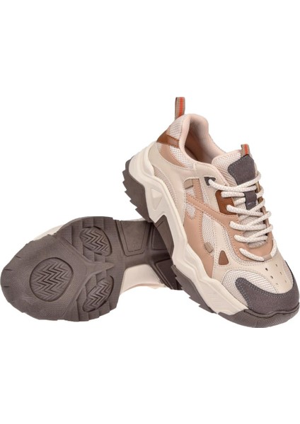 Sms Kadın Spor Ayakkabı Sneaker SMS-65137 Bej Kahve indirimleri