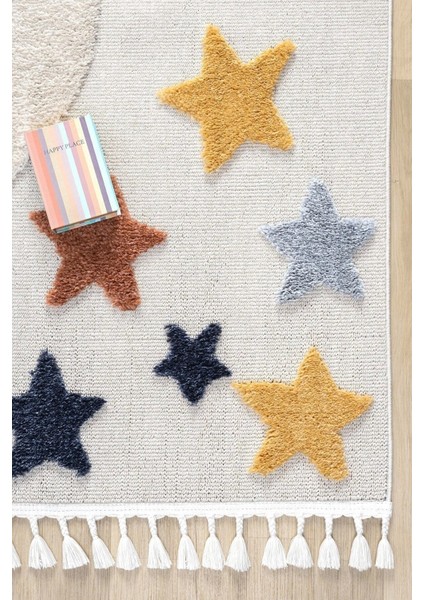 Yumuşak Renkli Bukleli Yıldızlı Dokuma Halı Bebek Odası Çocuk Odası Genç Odası Halısı 5 indirimleri