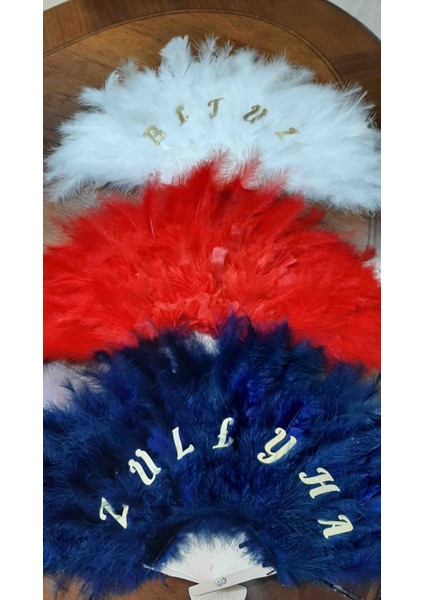 Siyah tüylü ahşap yelpaze