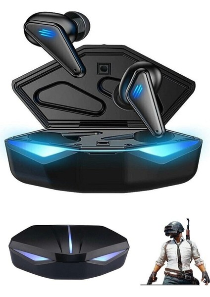 K- 55 True Kablosuz Oyuncu Kulaklığı Işıklı Kulakiçi Bluetooth Kulaklık 5. 0 - MRK6903- 1376