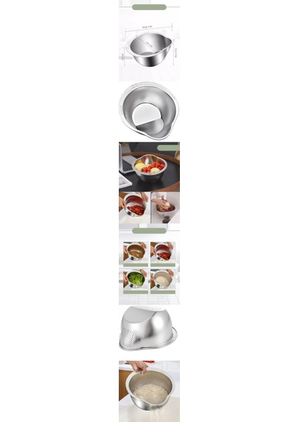 Turk Inox Süzgeç Pirinç Makarna Salata Süzgeci 304 Paslanmaz Çelik 2 Adet - MRK3789-5305 fiyatları