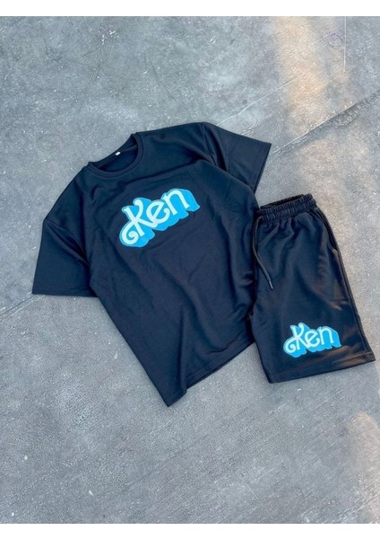 Erkek Baskılı Ikili Şort Takım - Siyah fiyatları