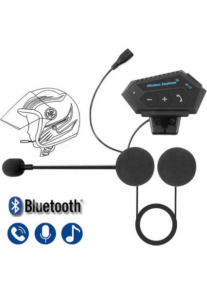 BT12 Kask Kulaklık Bluetooth Motosiklet Kulaklık Interkom Motorsiklet Kulaklık - MRK2736- 1749