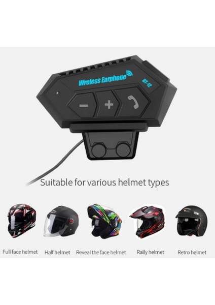 BT12 Kask Kulaklık Bluetooth Motosiklet Kulaklık Interkom Motorsiklet Kulaklık - MRK2736- 1749