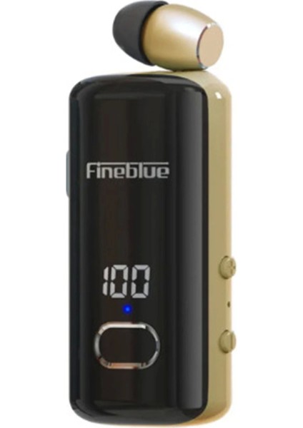 F580 Dijital Göstergeli Makaralı Titreşimli Bluetooth Kulaklık Gold - MRK3827- 7277