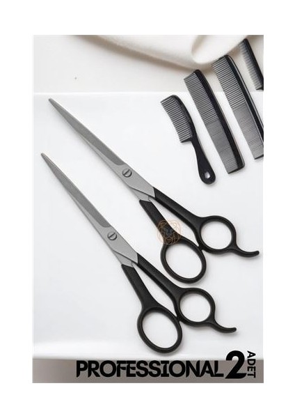 Turk Berber Makası 2 Adet Profesyonel 6.5 Inç Çelik - MRK3044-6809