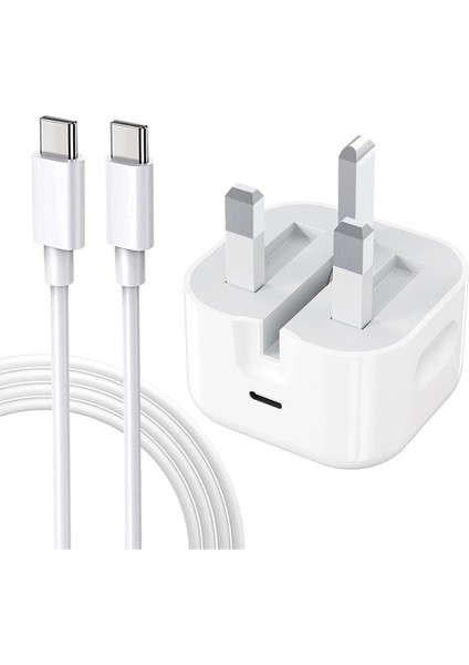 Apple Iphone Uyumlu 20WATT Avrupa Tipi (Ingiltere,afrika,arabistan) Uyumlu Şarj Başlığı Adaptörü Veşarj Kablosu