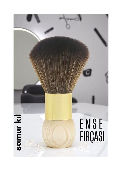 Turk Samur Berber Ense Fırçası Saç Temizleme Fırçası - Berber Temizlik Fırç - MRK8047-6597