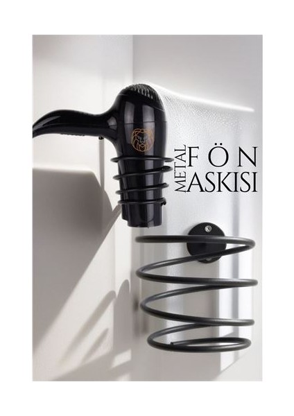 Turk Metal Fön Askısı Siyah - MRK8769-8547