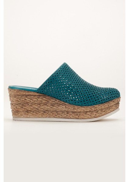 Kadın Hakiki Deri Burnu Kapalı Dolgu Topuk Terlik - Ocean Depths modelleri