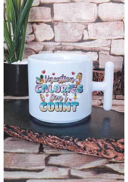 Hello Summer Baskılı T Kulplu Latte Fincanı Kupa Bardak