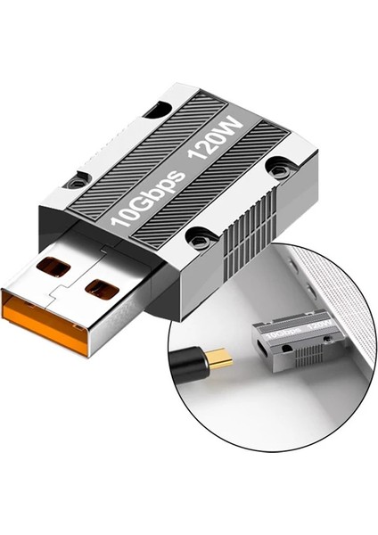 Ally Macbook iPad 120W 10GBPS Type-C To USB Otg Adaptör ÇEVIRICI-(1903) - JUL8288-1738