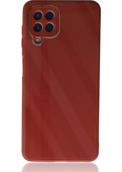 Samsung Galaxy A22 Kılıf Glass Kapak - Bordo - JUL2832-4330