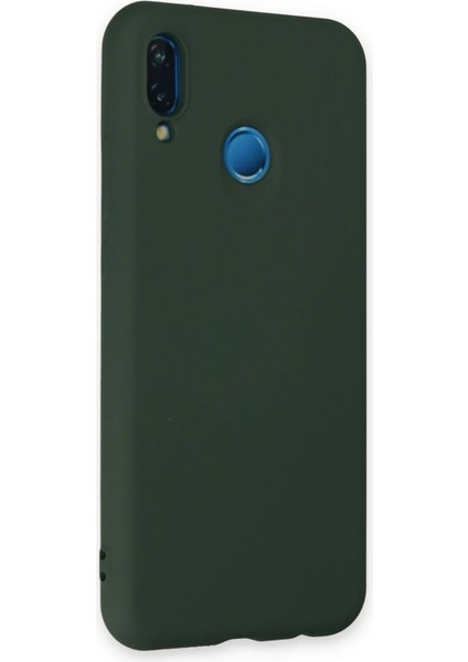 Huawei P20 Lite Kılıf Nano Içi Kadife Silikon - Koyu Yeşil - JUL9767-2646
