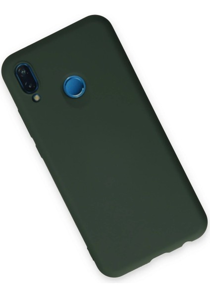 Huawei P20 Lite Kılıf Nano Içi Kadife Silikon - Koyu Yeşil - JUL9767-2646