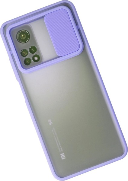 Xiaomi Mi 10T Kılıf Palm Buzlu Kamera Sürgülü Silikon - Lila - JUL3375-2479