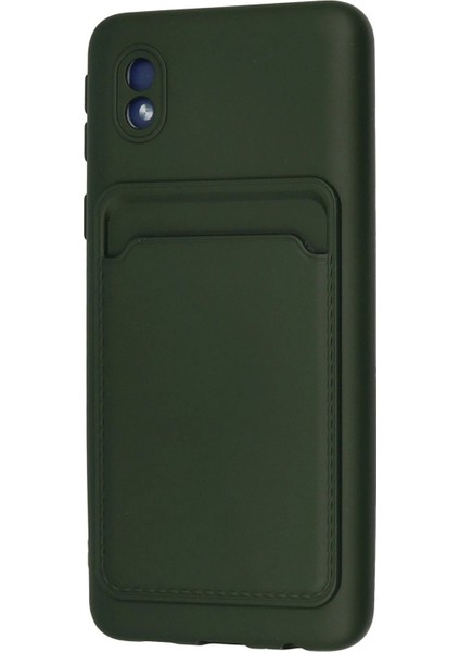 Samsung Galaxy A01 Core Kılıf Kelvin Kartvizitli Silikon - Koyu Yeşil - JUL7405-1684