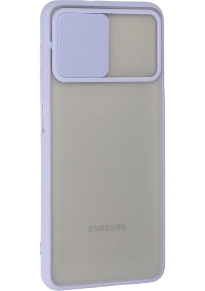 Samsung Galaxy A22 Kılıf Palm Buzlu Kamera Sürgülü Silikon - Lila - JUL9398-8171