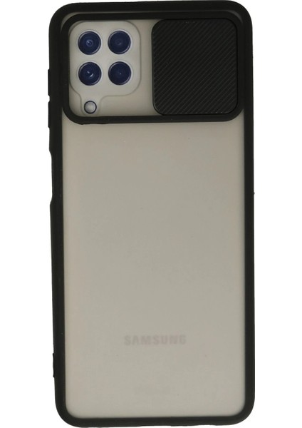 Samsung Galaxy A22 Kılıf Palm Buzlu Kamera Sürgülü Silikon - Siyah - JUL4305-6077