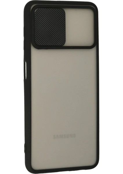 Samsung Galaxy A22 Kılıf Palm Buzlu Kamera Sürgülü Silikon - Siyah - JUL4305-6077