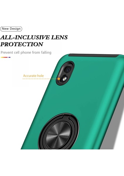 Samsung Galaxy A01 Core Kılıf Elit Yüzüklü Kapak - Yeşil - JUL6670-9253