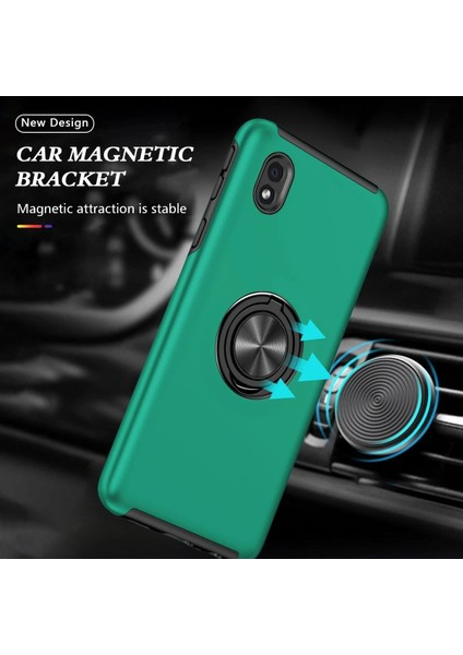 Samsung Galaxy A01 Core Kılıf Elit Yüzüklü Kapak - Yeşil - JUL6670-9253