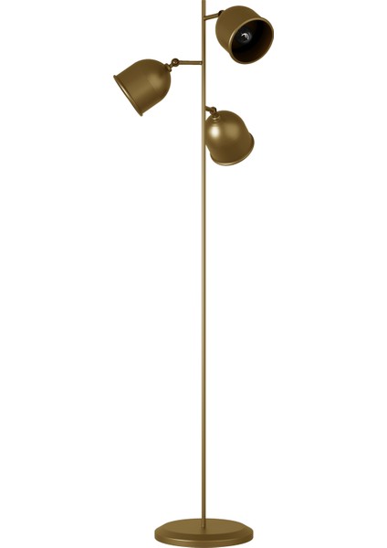 Flexart Modern 3 Başlıklı Siyah Metal Lambader