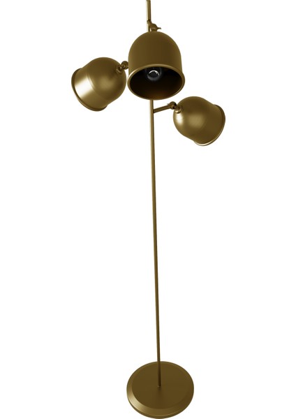 Flexart Modern 3 Başlıklı Siyah Metal Lambader